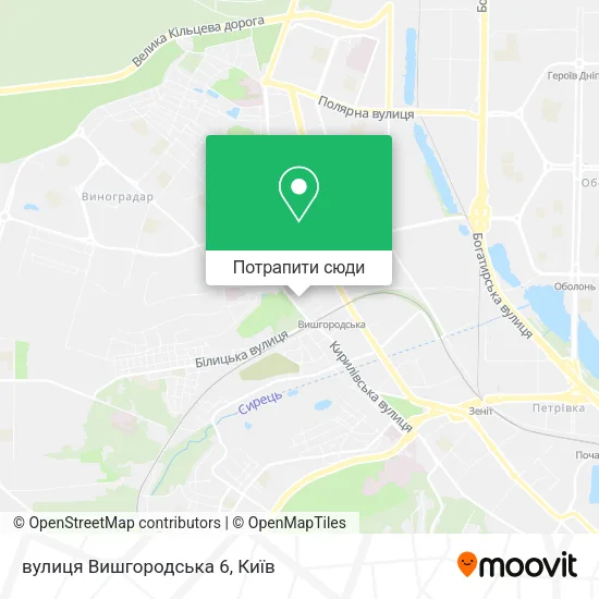 Карта вулиця Вишгородська 6