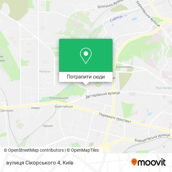 Карта вулиця Сікорського 4