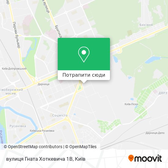 Карта вулиця Гната Хоткевича 1В