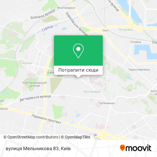 Карта вулиця Мельникова 83
