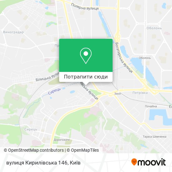 Карта вулиця Кирилівська 146