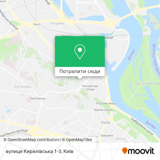Карта вулиця Кирилівська 1-3