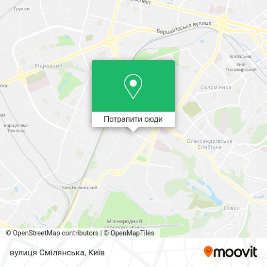 Карта вулиця Смілянська