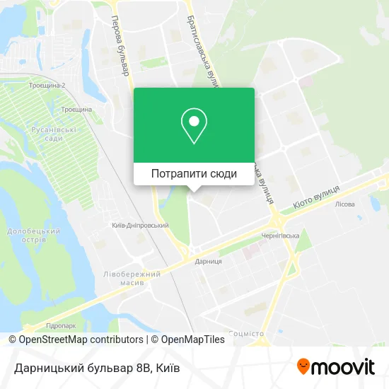 Карта Дарницький бульвар 8В