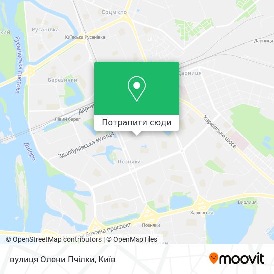 Карта вулиця Олени Пчілки