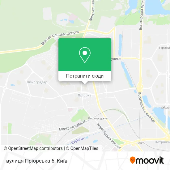 Карта вулиця Пріорська 6