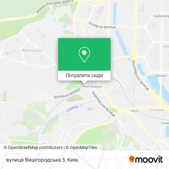 Карта вулиця Вишгородська 5