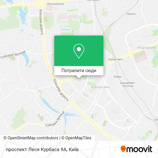 Карта проспект Леся Курбаса 9А