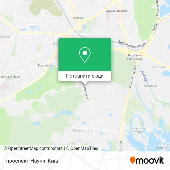 Карта проспект Науки
