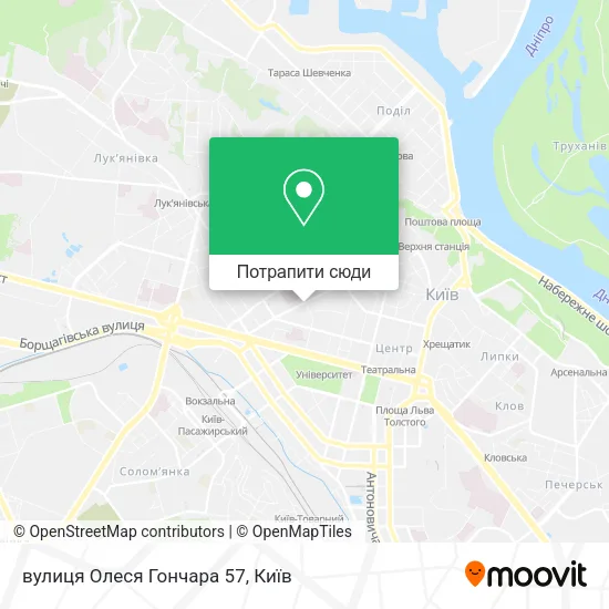 Карта вулиця Олеся Гончара 57