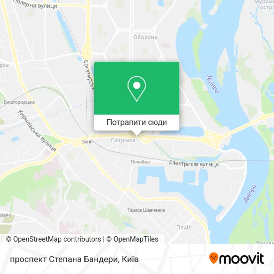 Карта проспект Степана Бандери
