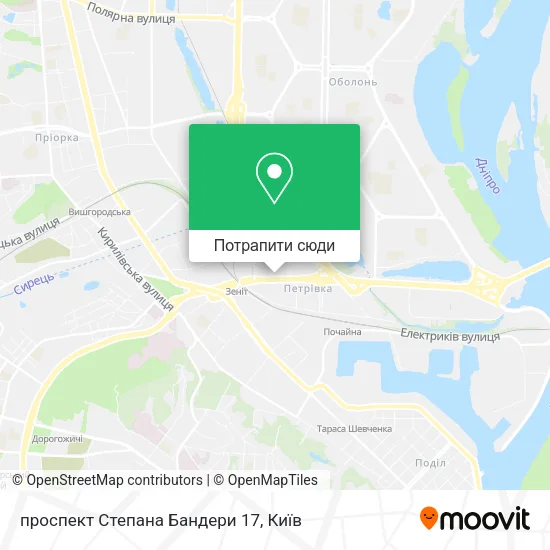Карта проспект Степана Бандери 17
