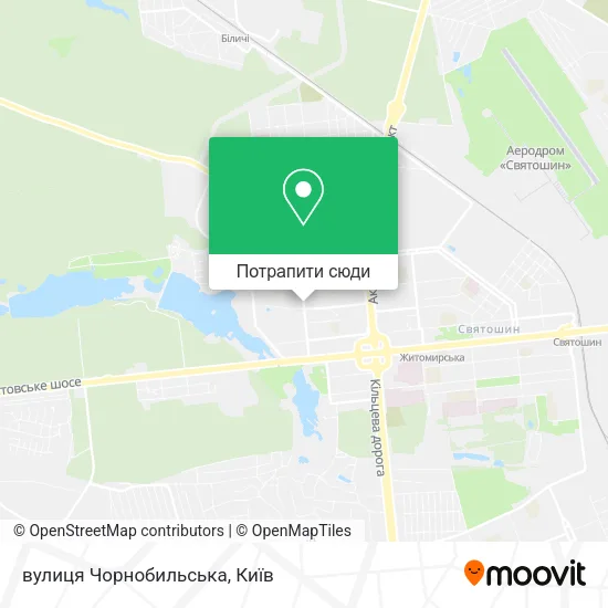 Карта вулиця Чорнобильська