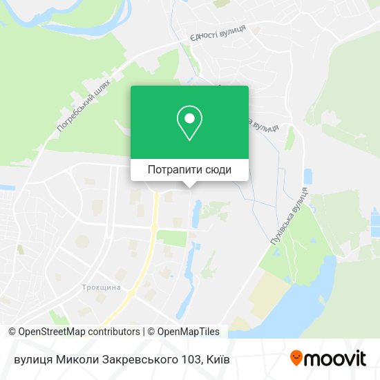 Карта вулиця Миколи Закревського 103
