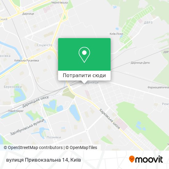 Карта вулиця Привокзальна 14