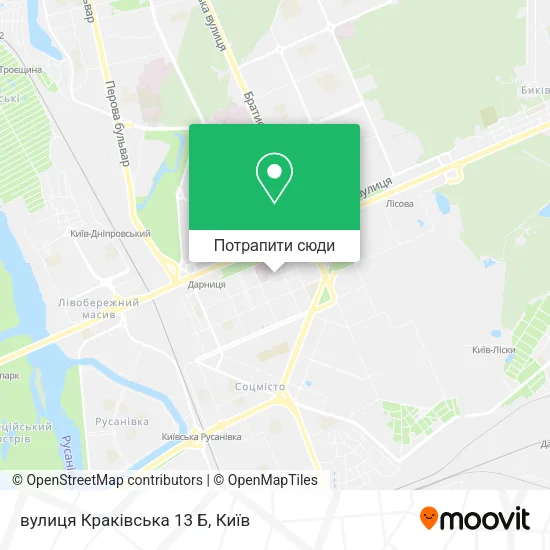 Карта вулиця Краківська 13 Б