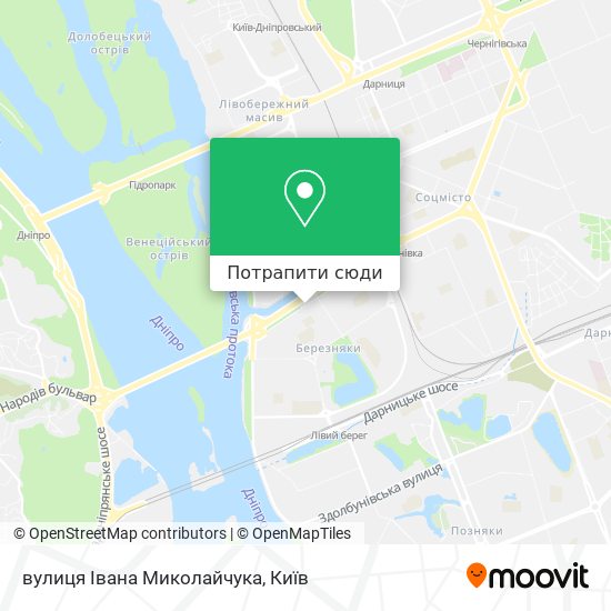 Карта вулиця Івана Миколайчука