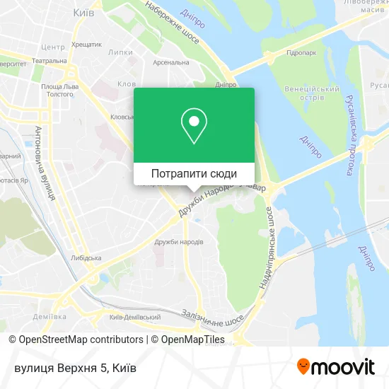 Карта вулиця Верхня 5