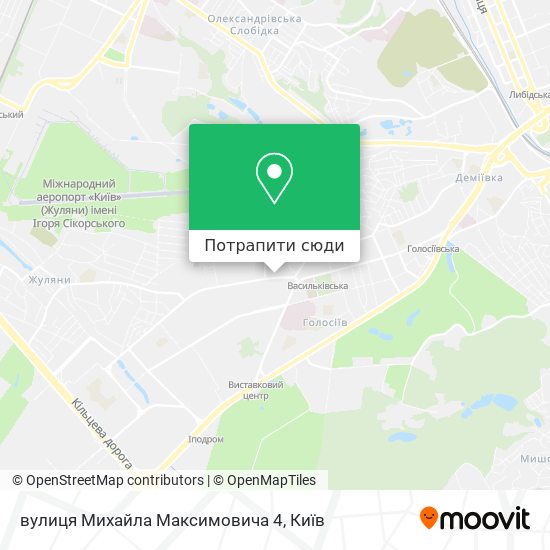 Карта вулиця Михайла Максимовича 4
