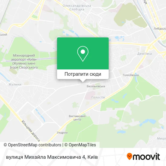 Карта вулиця Михайла Максимовича 4