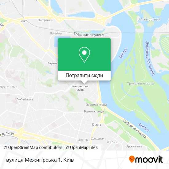 Карта вулиця Межигірська 1