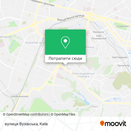 Карта вулиця Вузівська