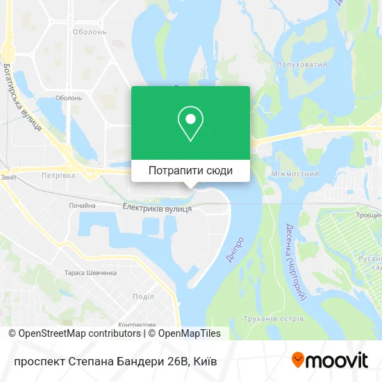 Карта проспект Степана Бандери 26В