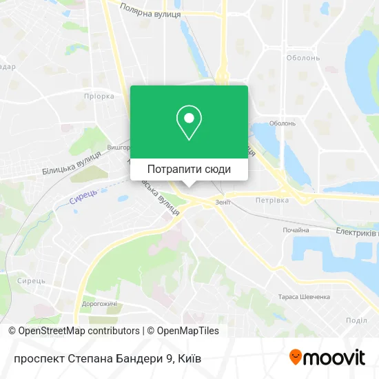 Карта проспект Степана Бандери 9