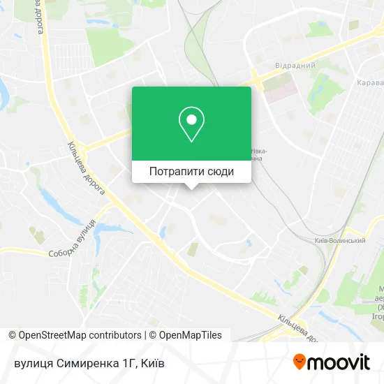 Карта вулиця Симиренка 1Г