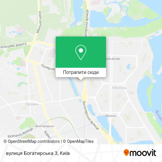 Карта вулиця Богатирська 3