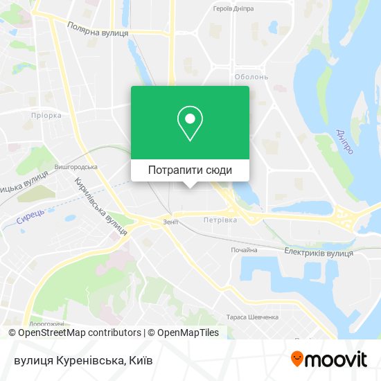 Карта вулиця Куренівська