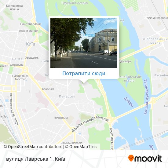Карта вулиця Лаврська 1