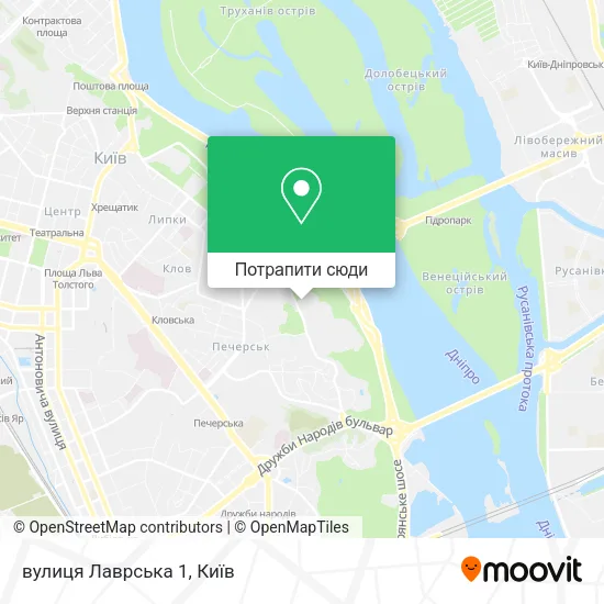 Карта вулиця Лаврська 1