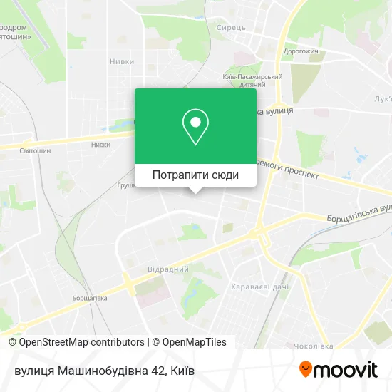 Карта вулиця Машинобудівна 42