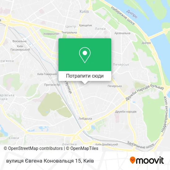 Карта вулиця Євгена Коновальця 15