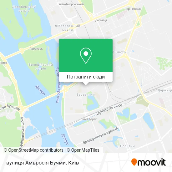 Карта вулиця Амвросія Бучми