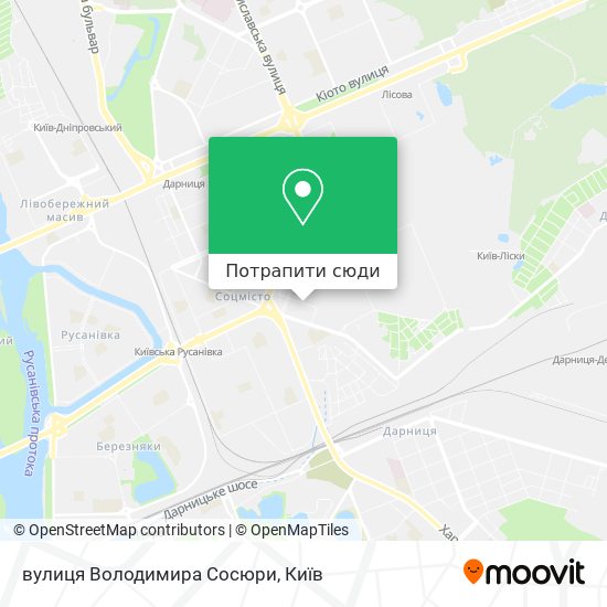 Карта вулиця Володимира Сосюри