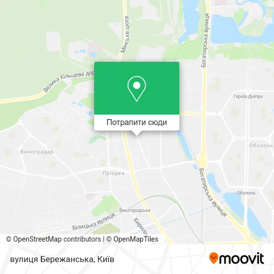 Карта вулиця Бережанська