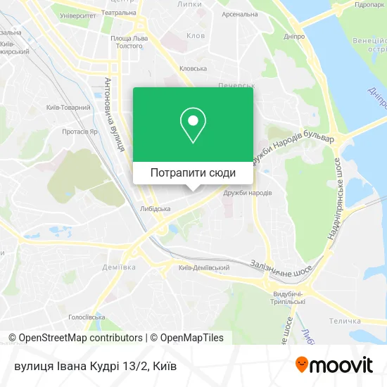 Карта вулиця Івана Кудрі 13/2