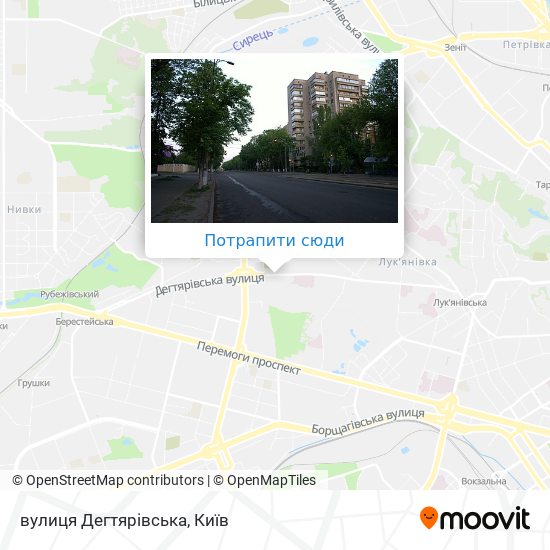 Карта вулиця Дегтярівська