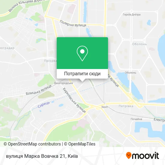 Карта вулиця Марка Вовчка 21