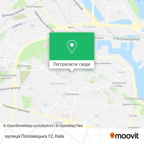 Карта вулиця Половецька 12