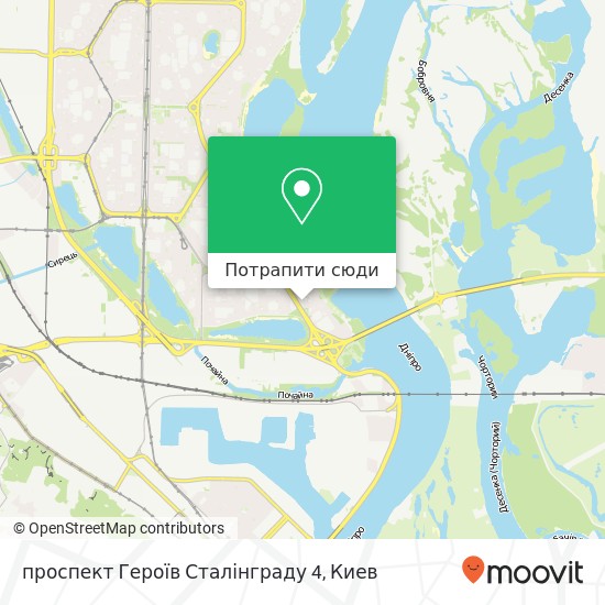 Карта проспект Героїв Сталінграду 4