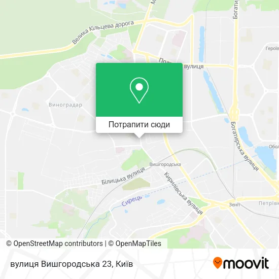 Карта вулиця Вишгородська 23