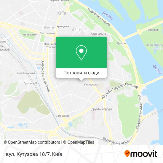 Карта вул. Кутузова 18/7