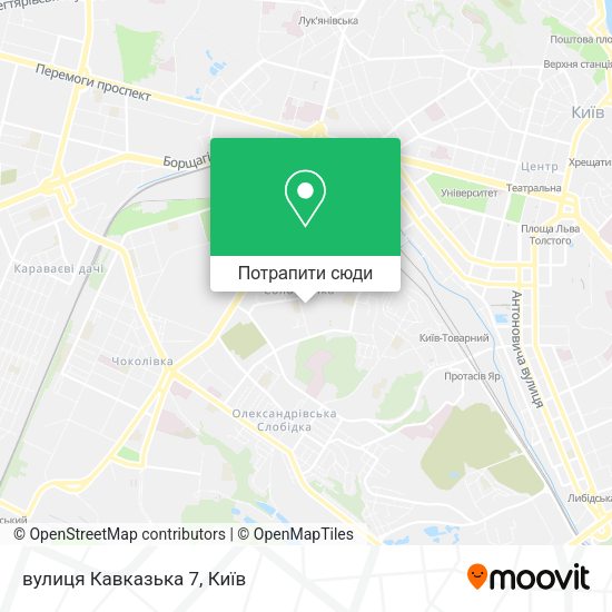 Карта вулиця Кавказька 7