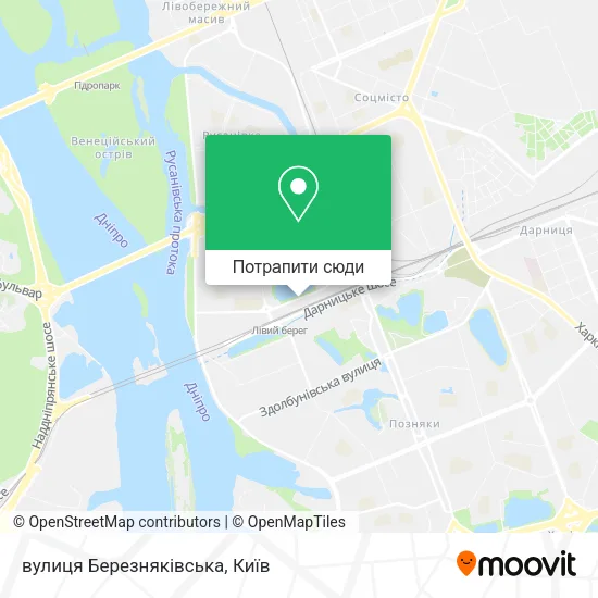 Карта вулиця Березняківська