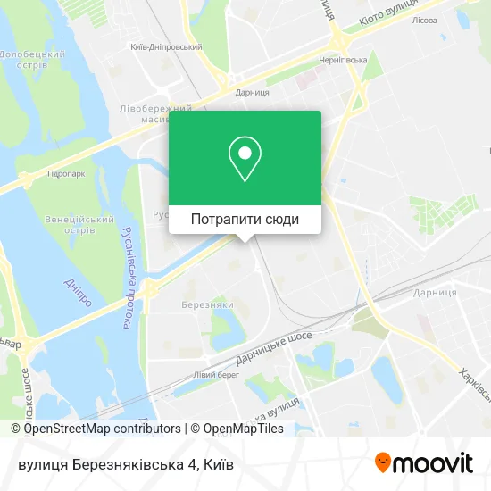Карта вулиця Березняківська 4