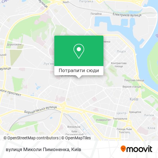 Карта вулиця Миколи Пимоненка