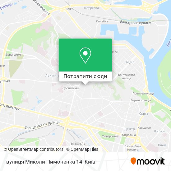 Карта вулиця Миколи Пимоненка 14